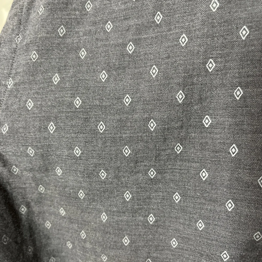 Polo Ralph Lauren Men's Gray Diamond Pattern Button Front L/S‎ Shirt Sz Large
